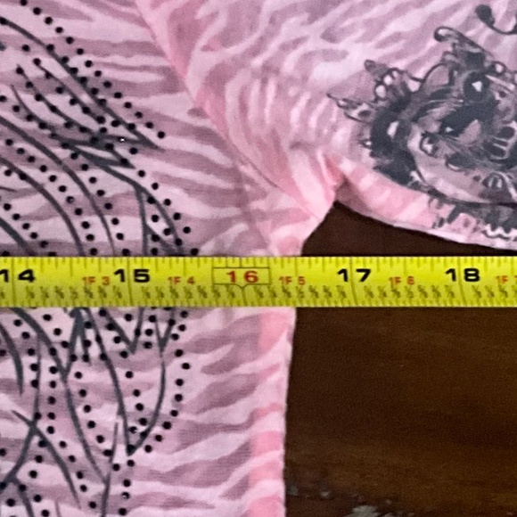 Pink Long Sleeve Cross PulloverTop sz M see measurements - Picture 5 of 6